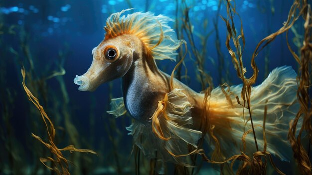 Horse Fish HD 8K sfondo di carta da parati Immagine fotografica