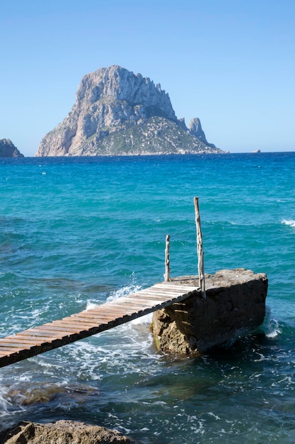 Hort Cove Beach Jetty e Vedra Island, Ibiza, Spagna