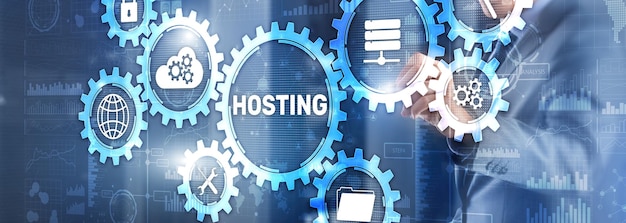 Hosting Business Technology Internet e concetto IT di rete