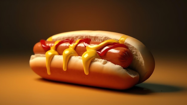 hot dog con ketchup e senape