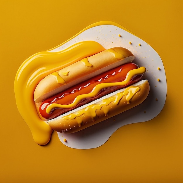 hot dog con senape e ketchup