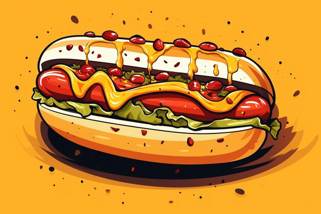 Hot dog disegnato a mano