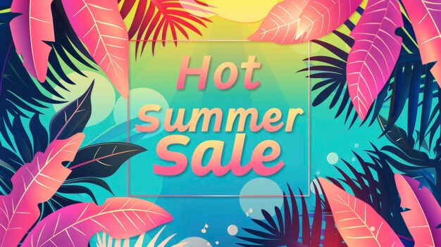 Hot Summer Sale tema tropicale con colori pastello e vibrazioni estive