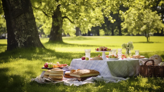 Hotdog per il picnic sul prato