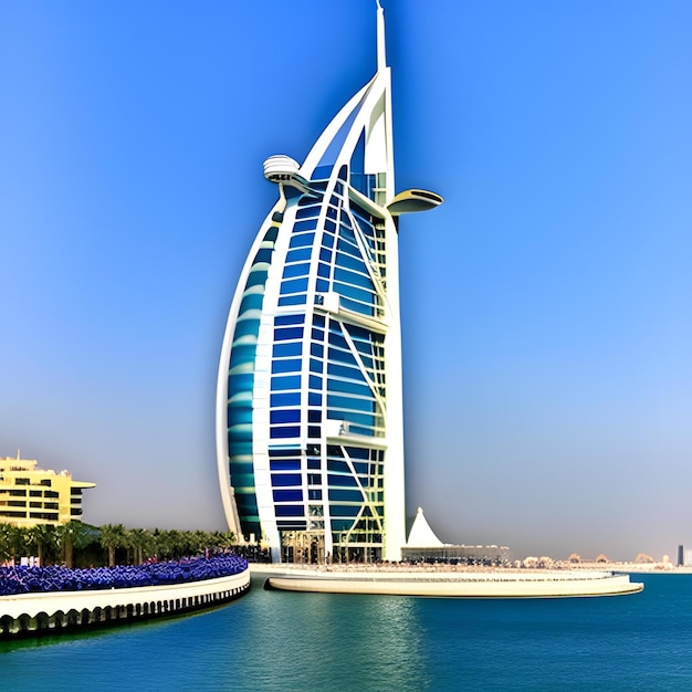 Hotel Burj al arab dalla spiaggia di Jumeirah a Dubai