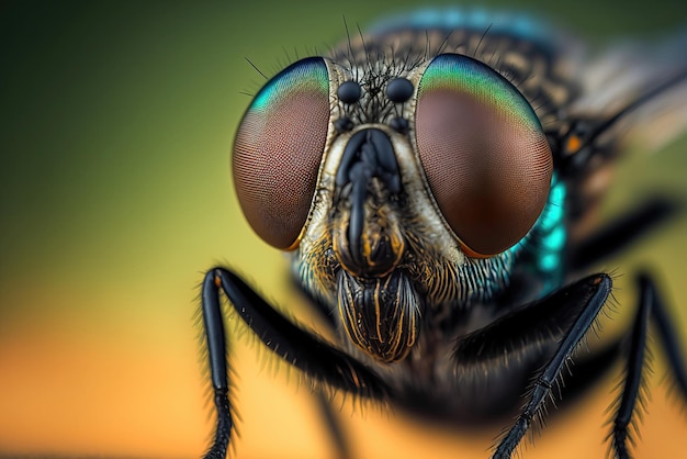 Housefly immagine macro AI generativa