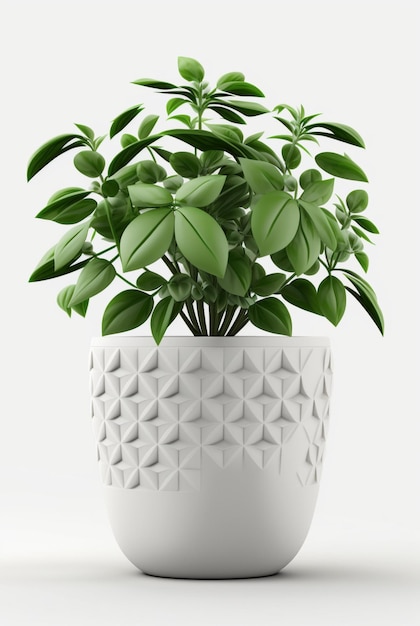 Houseplant in vaso isolato sfondo bianco interior design concetto botanico AI generativa