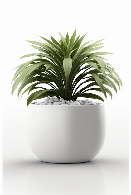 Houseplant in vaso isolato sfondo bianco interior design concetto botanico AI generativa