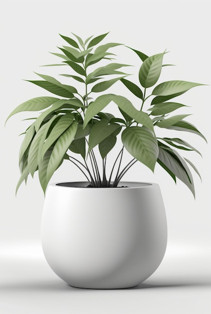 Houseplant in vaso isolato sfondo bianco interior design concetto botanico AI generativa