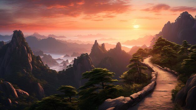 Huangshan_Natural_Park_Sunset