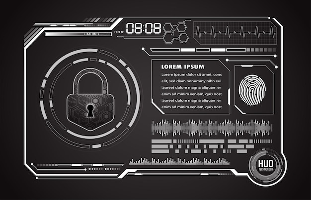 hud lucchetto sicurezza informatica digitale