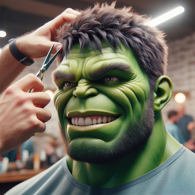 Hulk ha un taglio di capelli Hulk smash