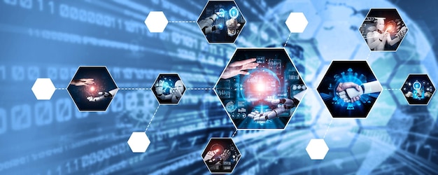 Human interact with ai artificial intelligence virtual assistant nlp robot