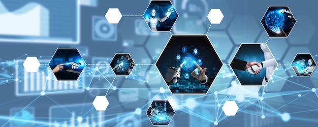 Human interact with ai artificial intelligence virtual assistant nlp robot