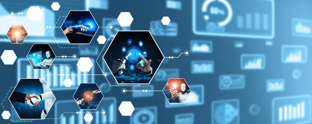 Human interact with ai artificial intelligence virtual assistant nlp robot