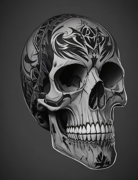 Human Skull Devil sfondo d'arte horror