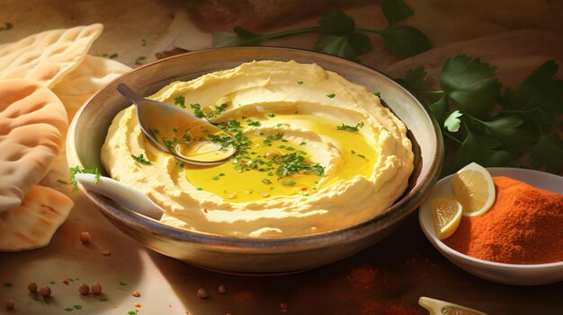 Hummus con pane