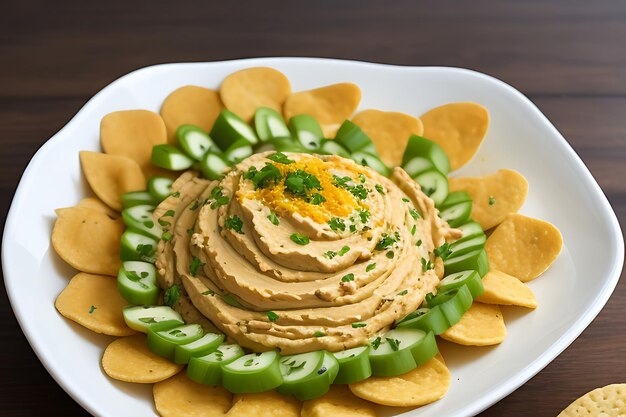 Hummus dip stratificato