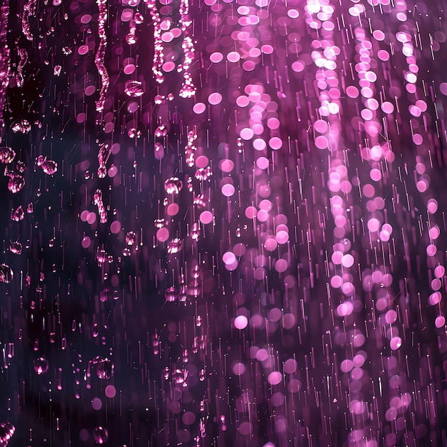 Hurricane Shining Rain con le gocce dell'uragano e Pink Stor Glowing Y2K Collage Neon Background
