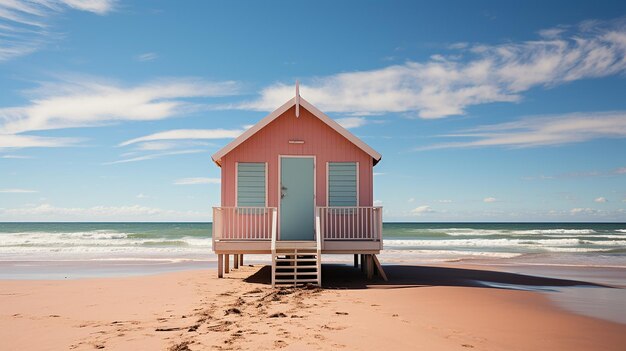 Hut by the Beach Minimalist Sunkissed Beach Photo