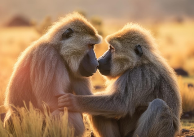 I babbuini sono scimmie grandi e robuste