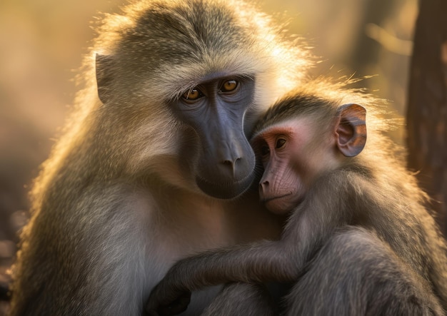 I babbuini sono scimmie grandi e robuste