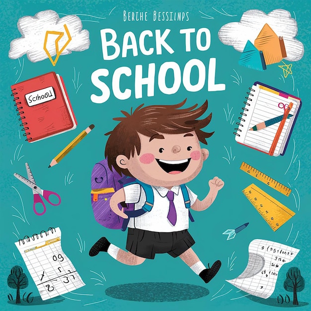 I bambini felici vanno con le loro borse scolastiche