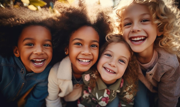 I bambini i bambini sono felici gruppo multietnico concetto allegro