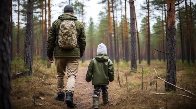 I bambini immersi nelle meraviglie della natura amano legare la famiglia