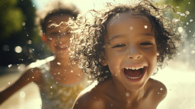 I bambini piccoli si divertono in acqua