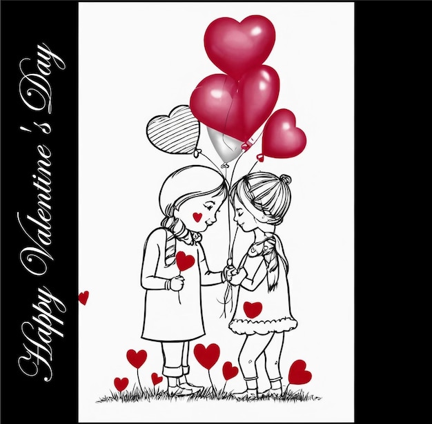 I bambini stanno festeggiando il giorno di San Valentino.