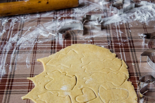 I biscotti di Natale sono fatti in casa. Messa a fuoco selettiva Cibo.