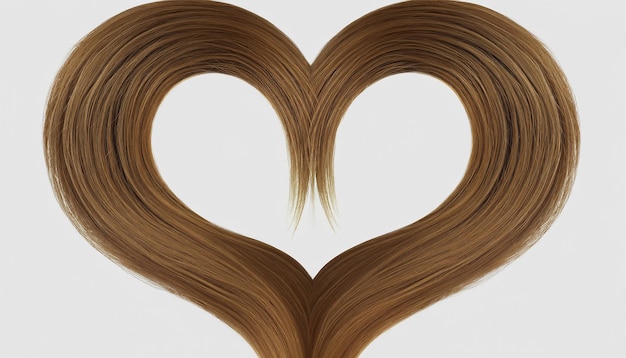 I capelli castani che formano la forma dell'amore il giorno di San Valentino