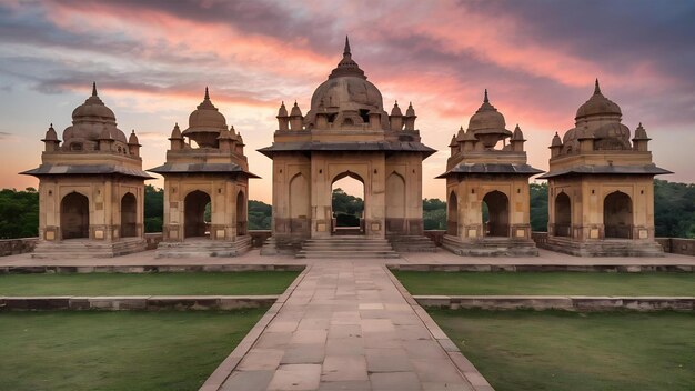 I cenotafhi reali dei governanti storici noti anche come chhatris di Jaisalmer a Bada Bagh a Jaisalmer