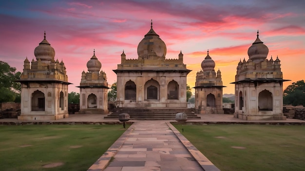 I cenotafhi reali dei governanti storici noti anche come chhatris di Jaisalmer a Bada Bagh a Jaisalmer