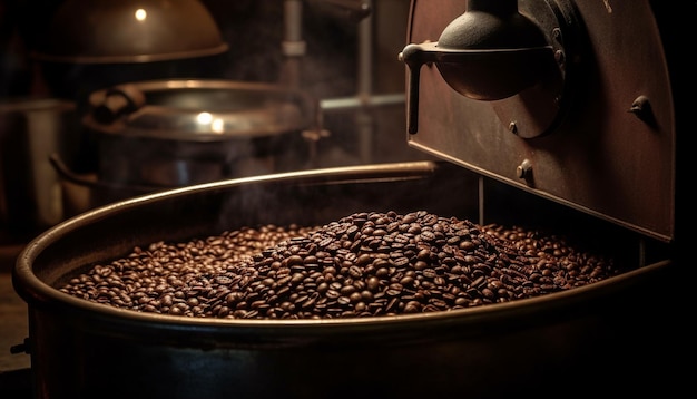 I chicchi appena macinati alimentano l'industria del caffè generata dall'intelligenza artificiale