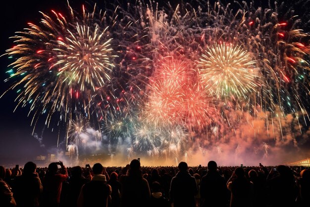 I cinesi hanno applaudito durante uno spettacolo di fuochi d'artificio per festeggiare il Capodanno