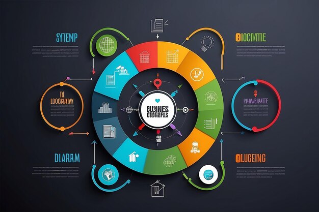 I concetti aziendali vettoriali con icone possono essere utilizzati per il rapporto aziendale o il modello moderno del ciclo infografico