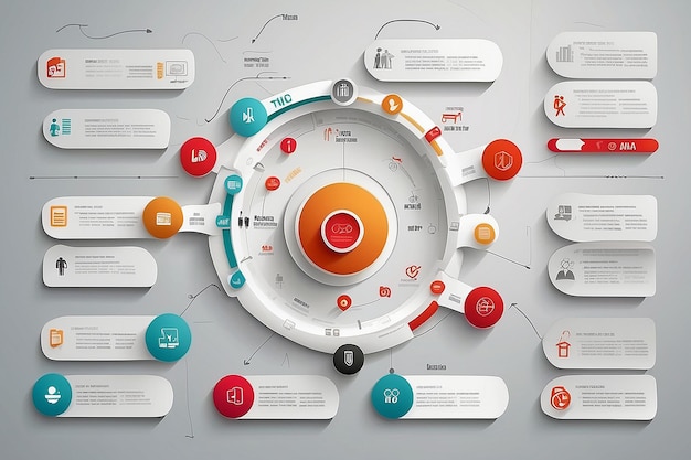 I concetti aziendali vettoriali con icone possono essere utilizzati per il rapporto aziendale o il modello moderno del ciclo infografico