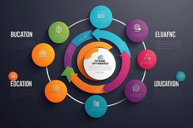 I concetti aziendali vettoriali con icone possono essere utilizzati per il rapporto aziendale o il modello moderno del ciclo infografico