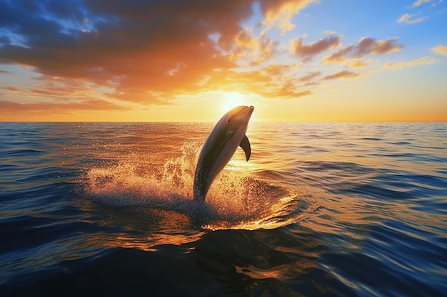 I delfini saltano al tramonto IA generativa