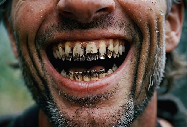 i denti marci di un uomo