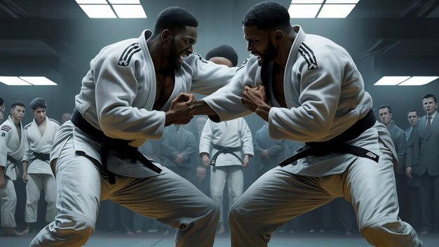 I due combattenti di judoka che combattono gli uomini