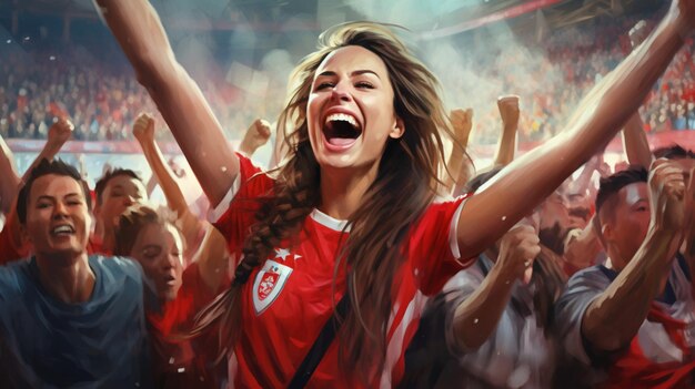 I fan corrispondono alla Coppa del mondo di calcio femminile