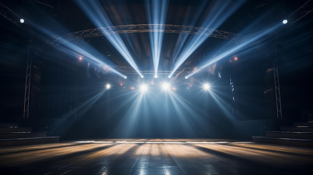 I faretti fotografici gratuiti si illuminano con il palco vuoto