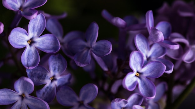 I fiori lilla sono grandi petali viola con sfondo floreale