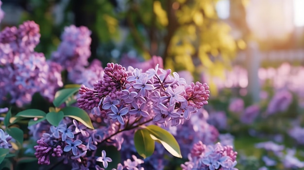 i fiori lilla viola sbocciano nella primavera del giardino