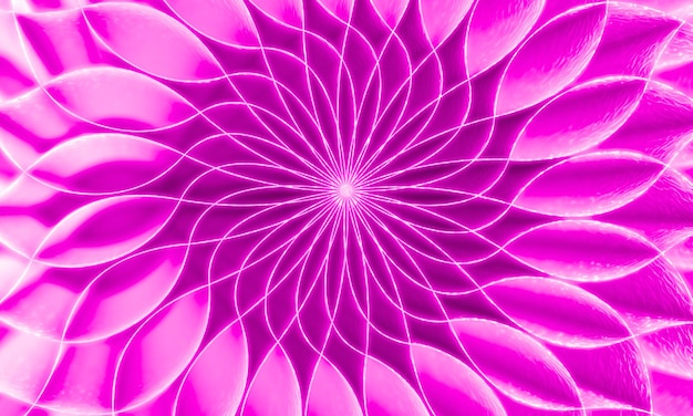 I fogli di carta ondulata strutturata tridimensionale sono raccolti in un bocciolo di fiore. Illustrazione 3D, rendering 3D.