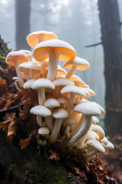 i funghi crescono nella foresta