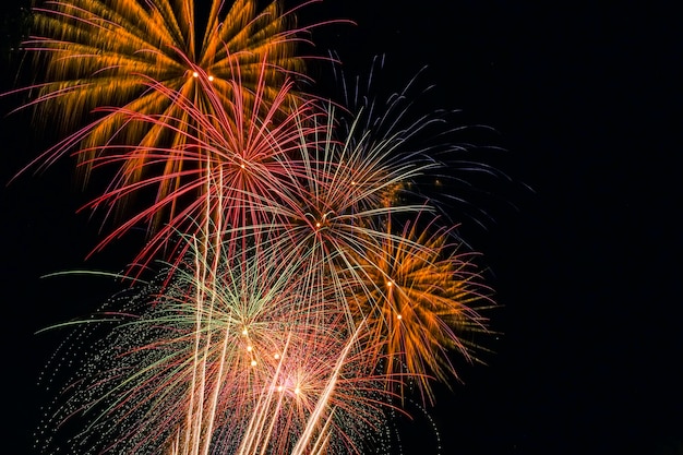 I fuochi d'artificio illuminano il cielo in uno spettacolo abbagliante